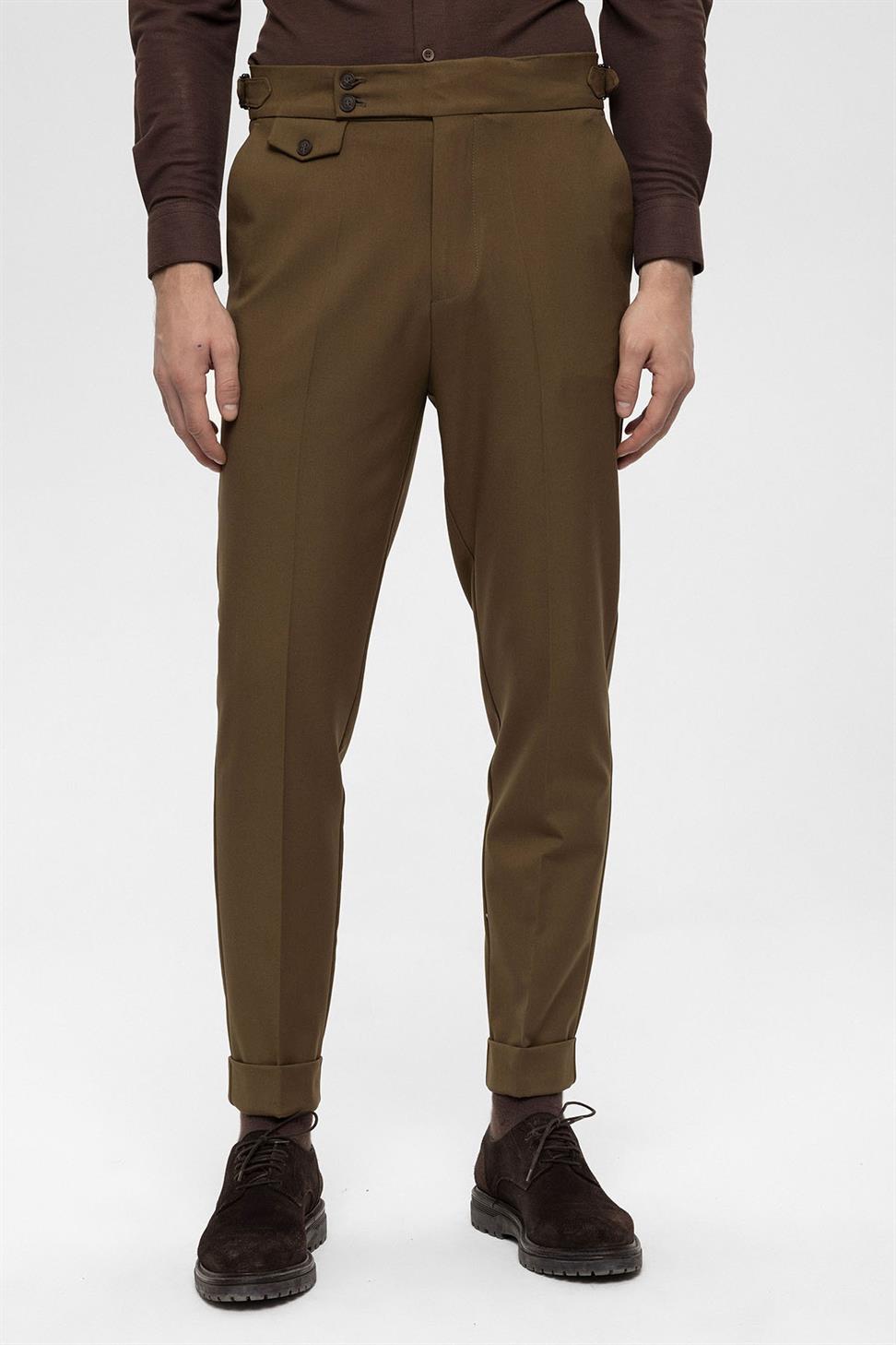 بنطلون رجالي عالي الخصر ذو ساقين