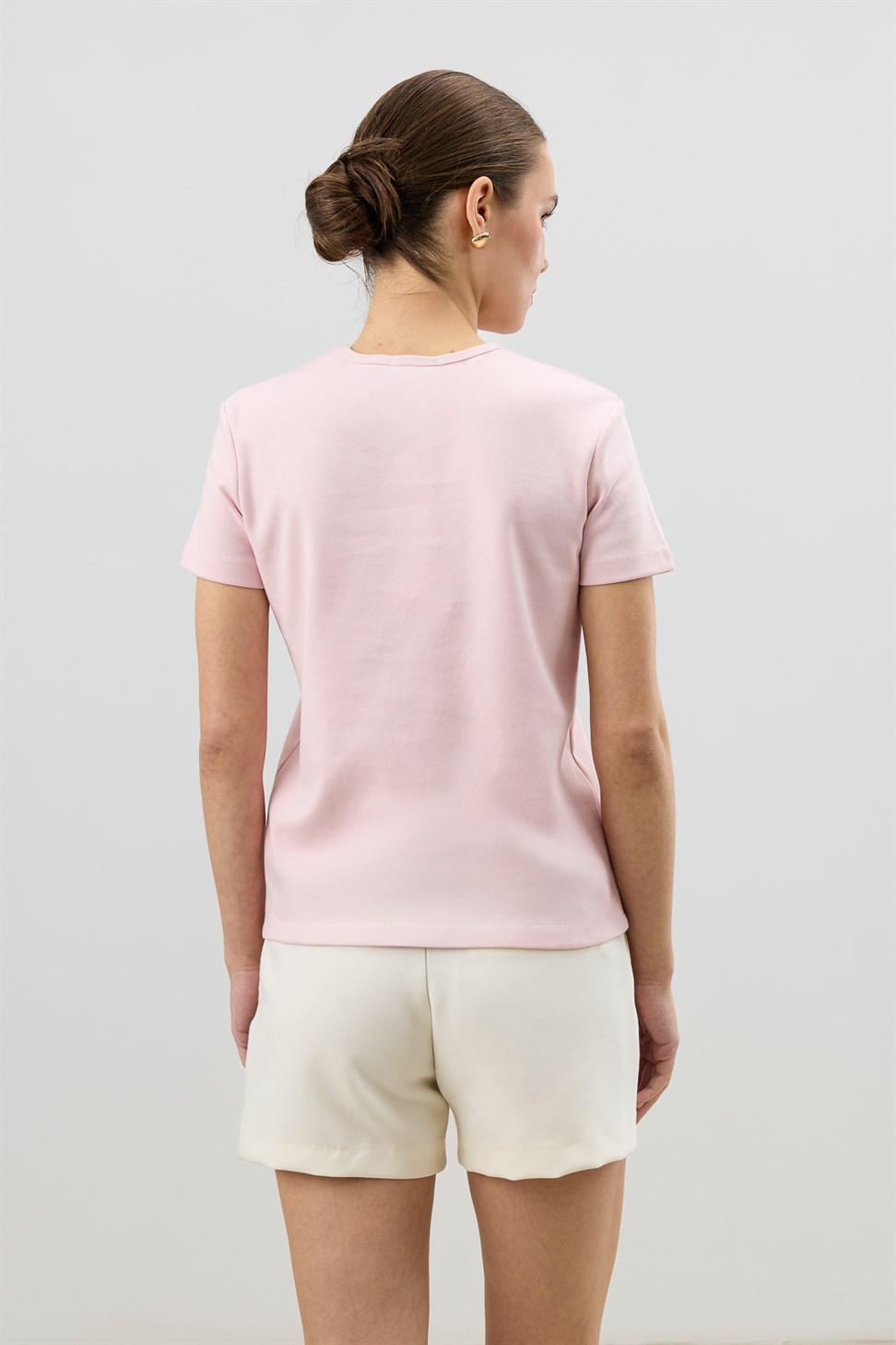 Antioch Pembe Basic Kadın T-Shirt