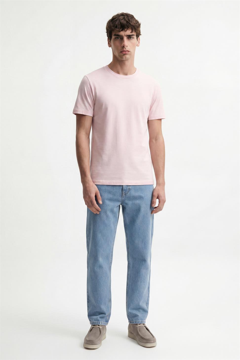 Antioch Pembe Pamuklu Erkek T-Shirt