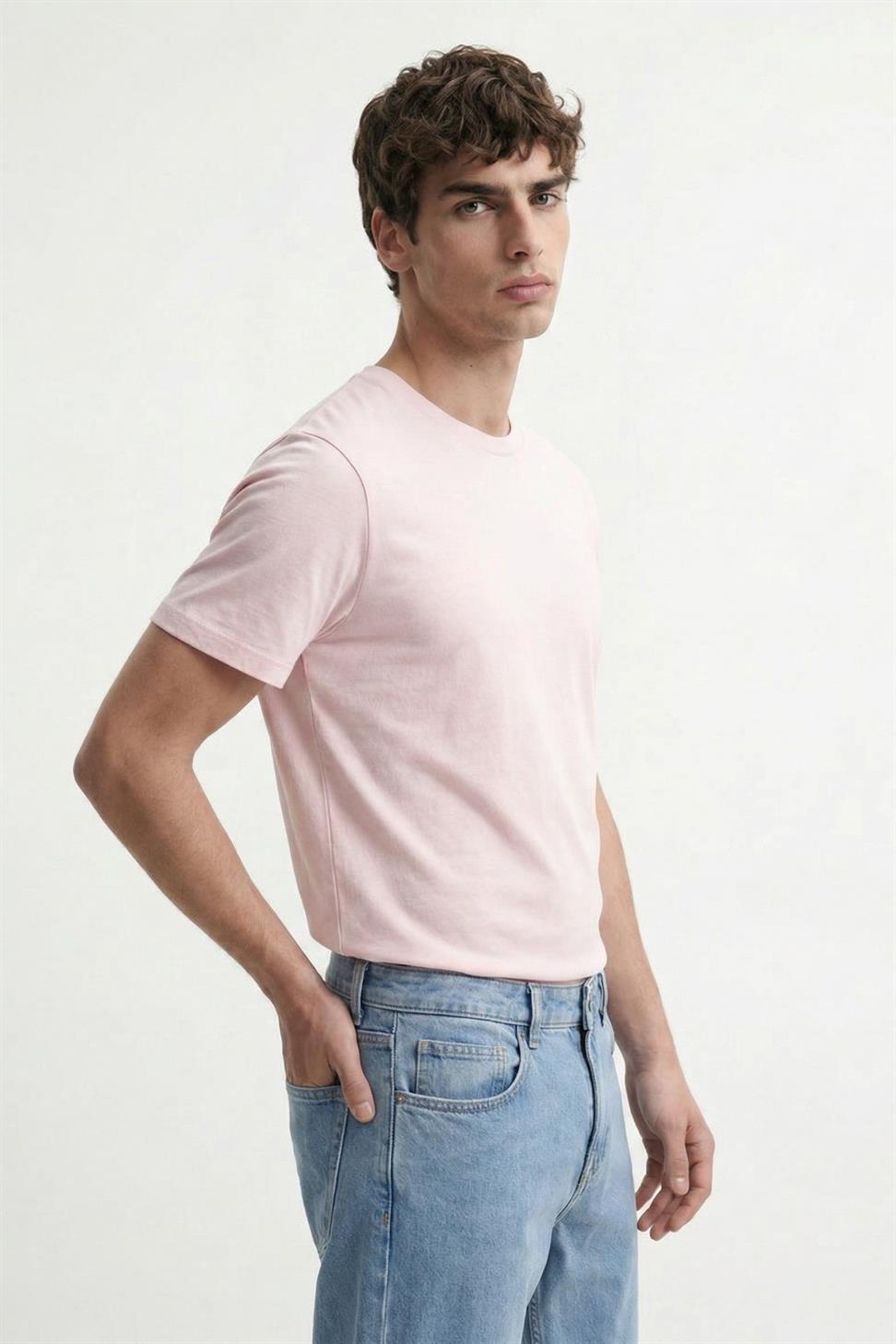 Antioch Pembe Pamuklu Erkek T-Shirt