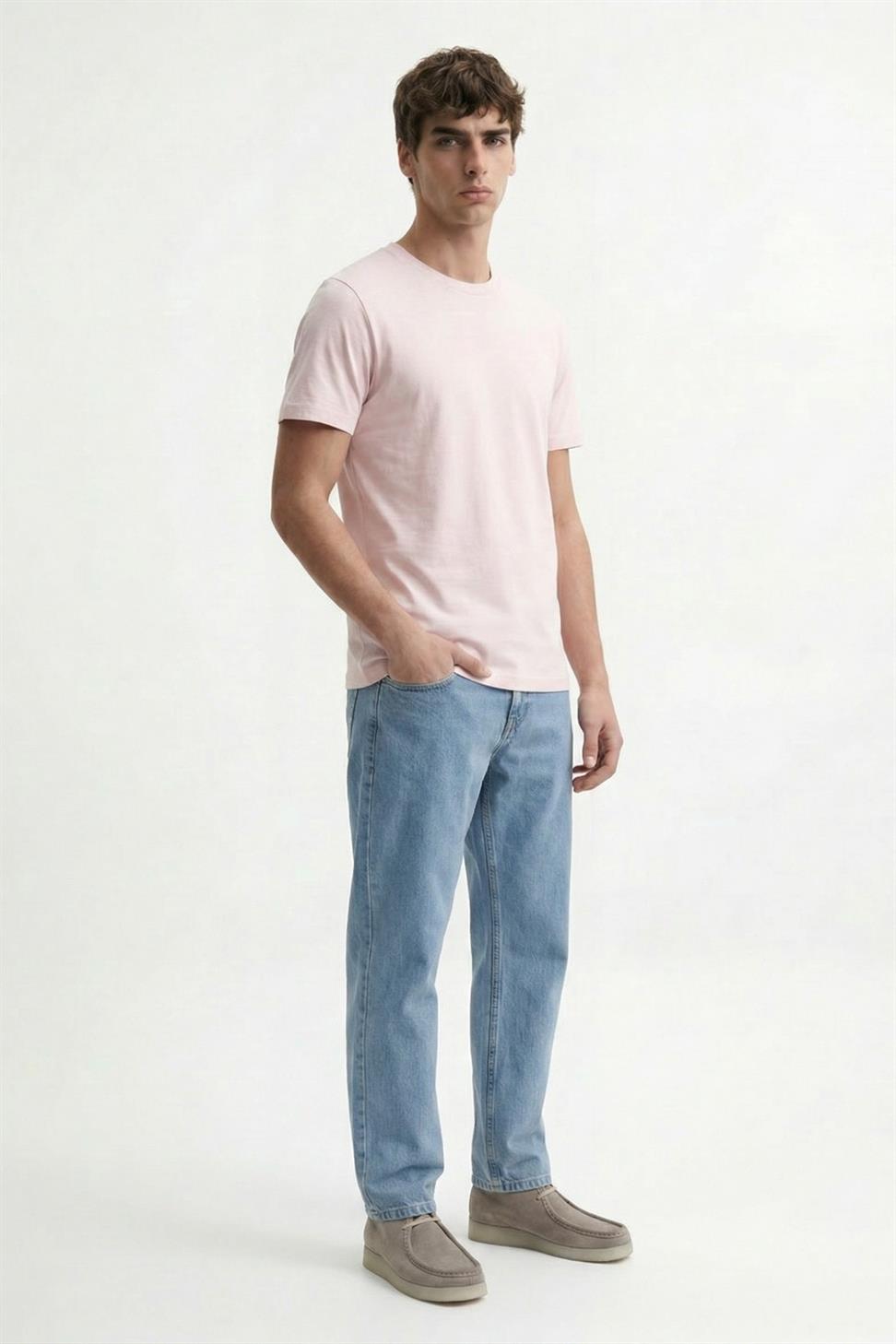 Antioch Pembe Pamuklu Erkek T-Shirt