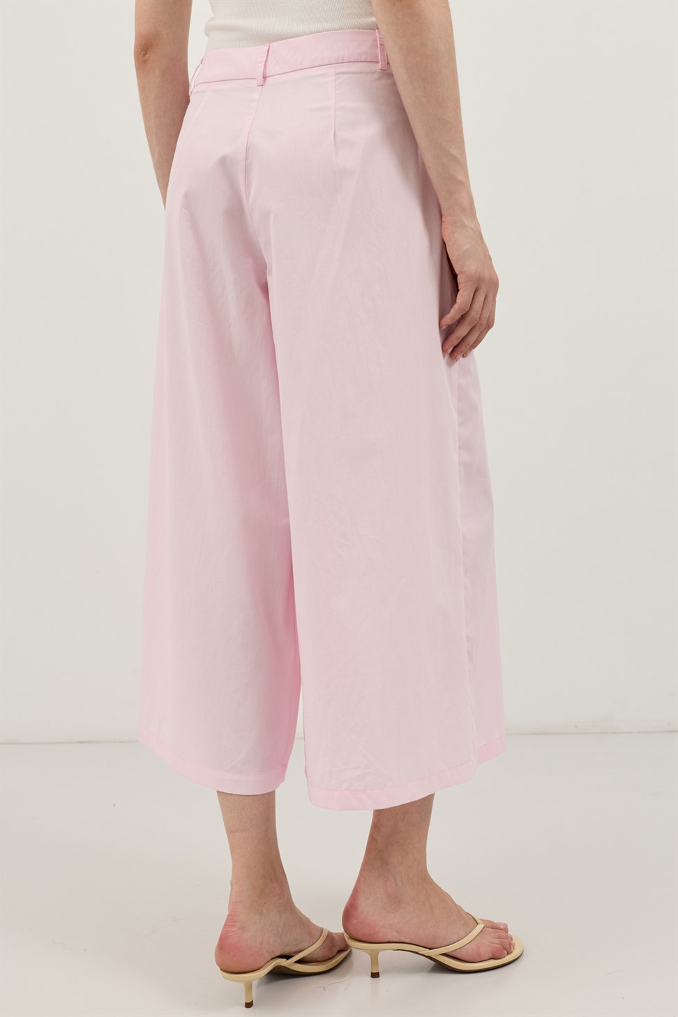 Antioch Pembe Pileli Culotte Pantolon