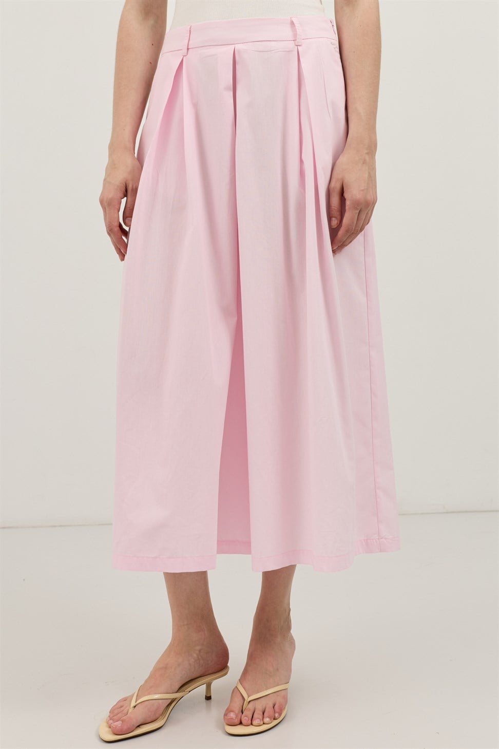 Antioch Pembe Pileli Culotte Pantolon