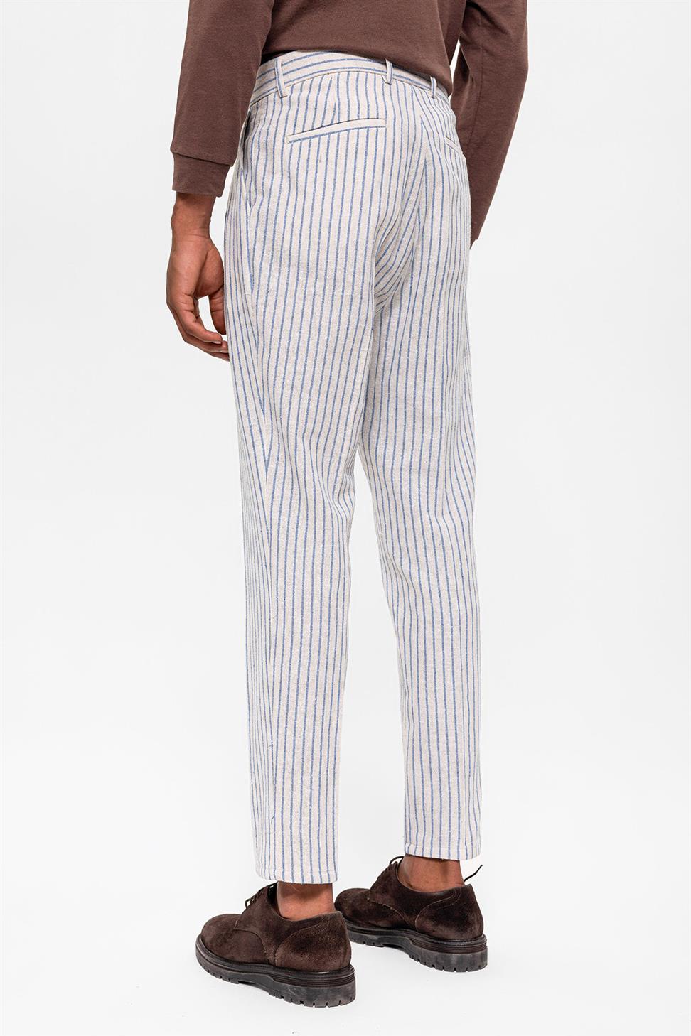 مطوي مخطط ارتفاع الخصر السراويل الرجالية