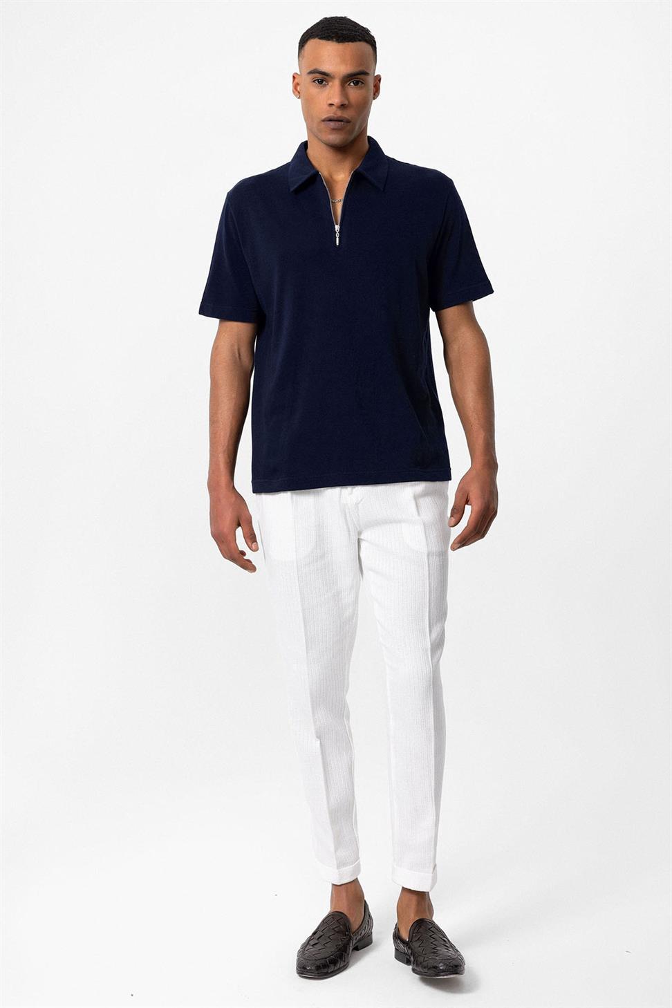 تي شيرت بولو بسحاب للرجال