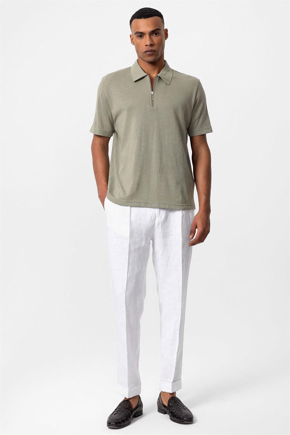 تي شيرت بولو بسحاب للرجال