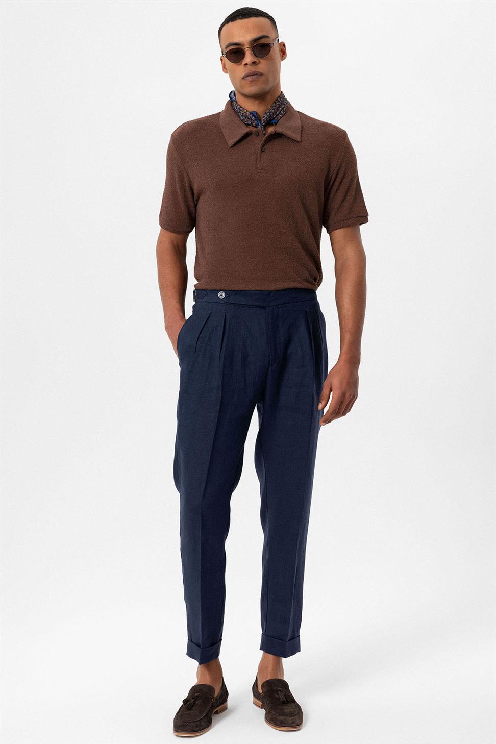 تي شيرت بولو محبوك للرجال