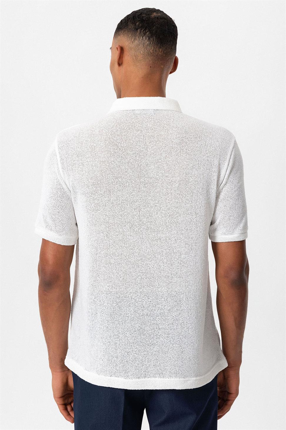 تي شيرت بولو محبوك للرجال