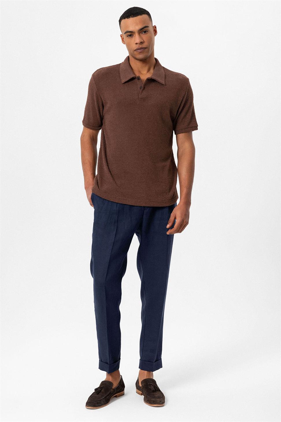 تي شيرت بولو محبوك للرجال