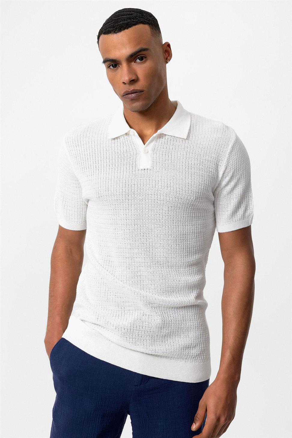 تي شيرت تريكو للرجال بياقة بولو