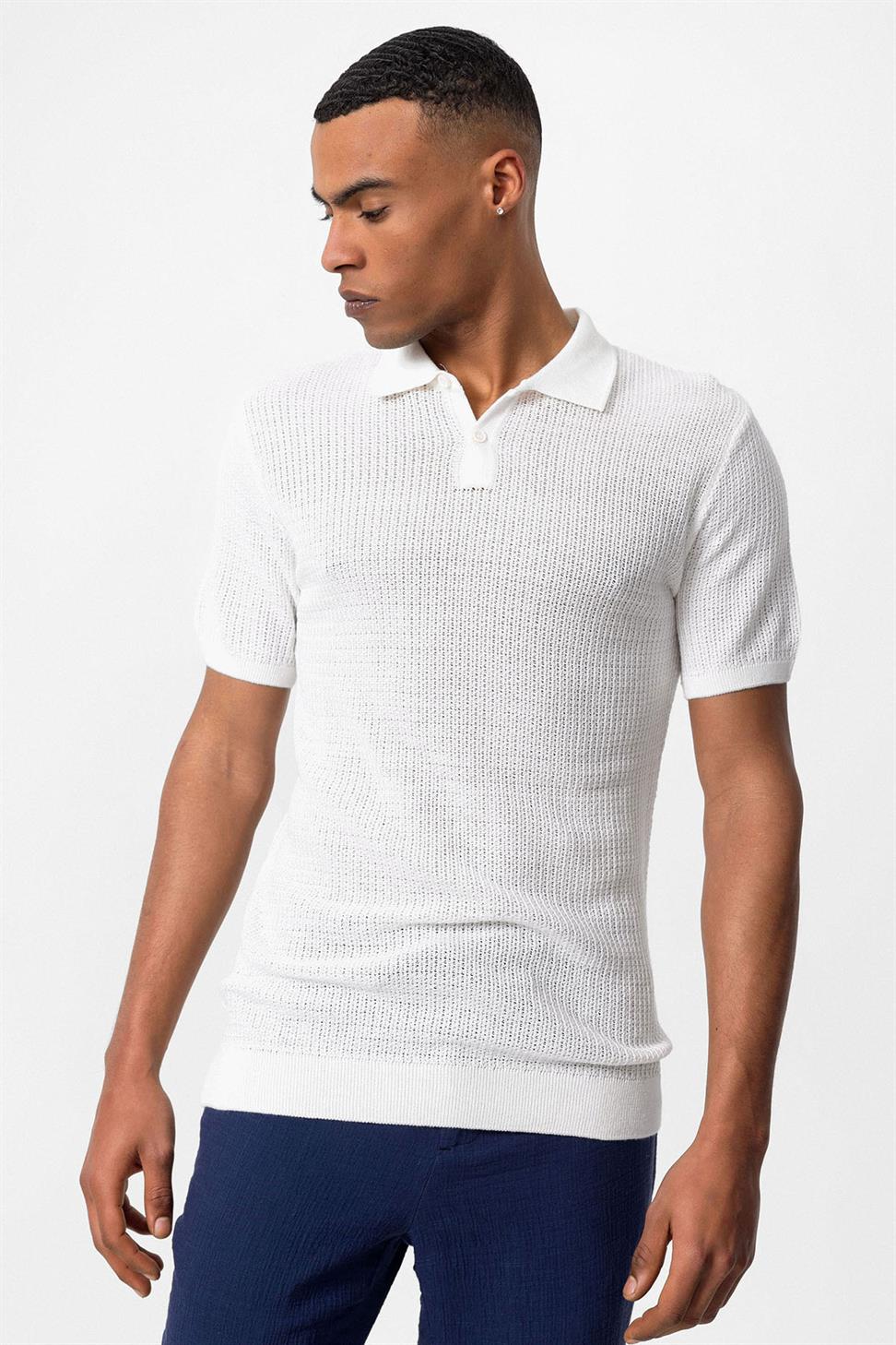 تي شيرت تريكو للرجال بياقة بولو