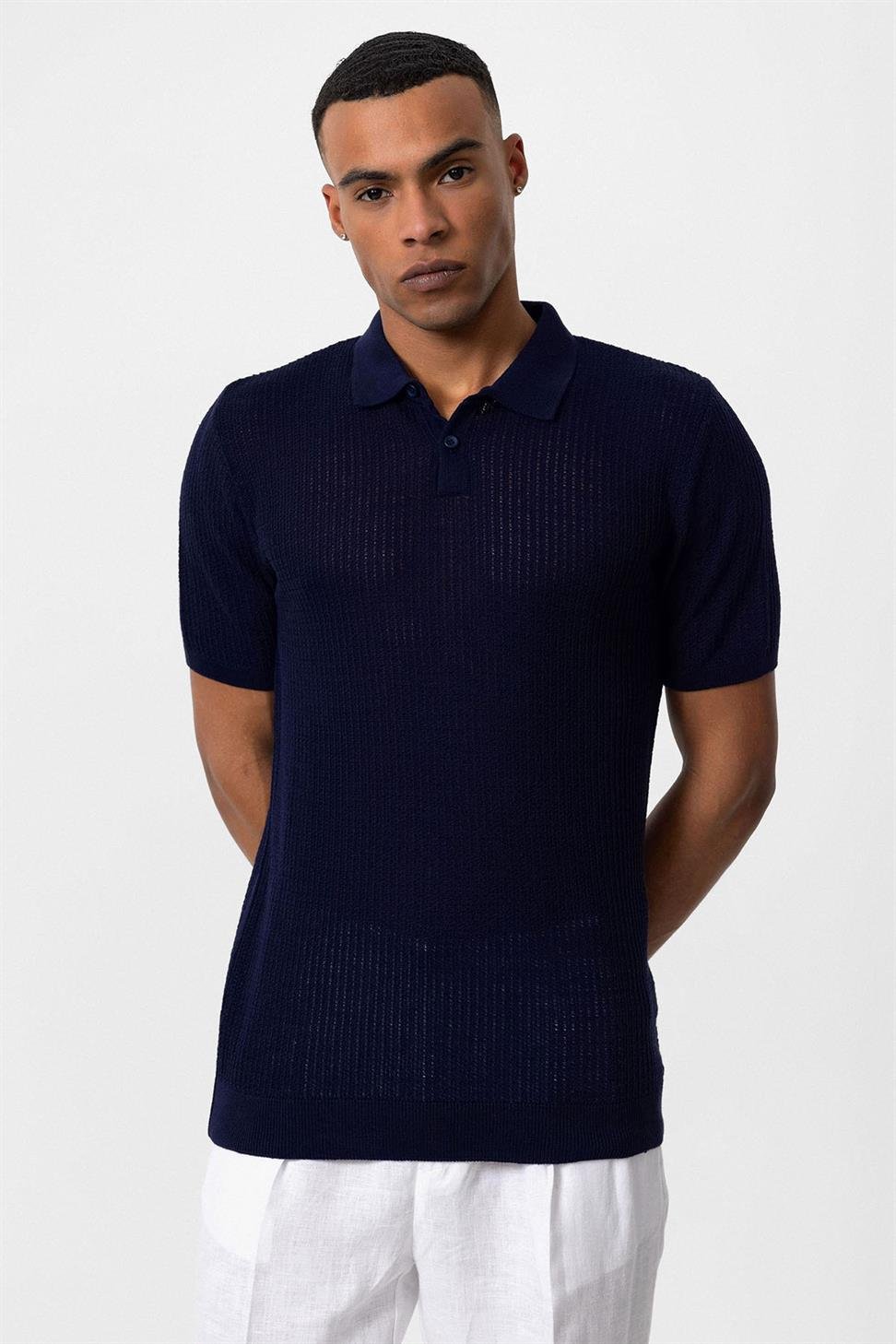 تي شيرت تريكو للرجال بياقة بولو