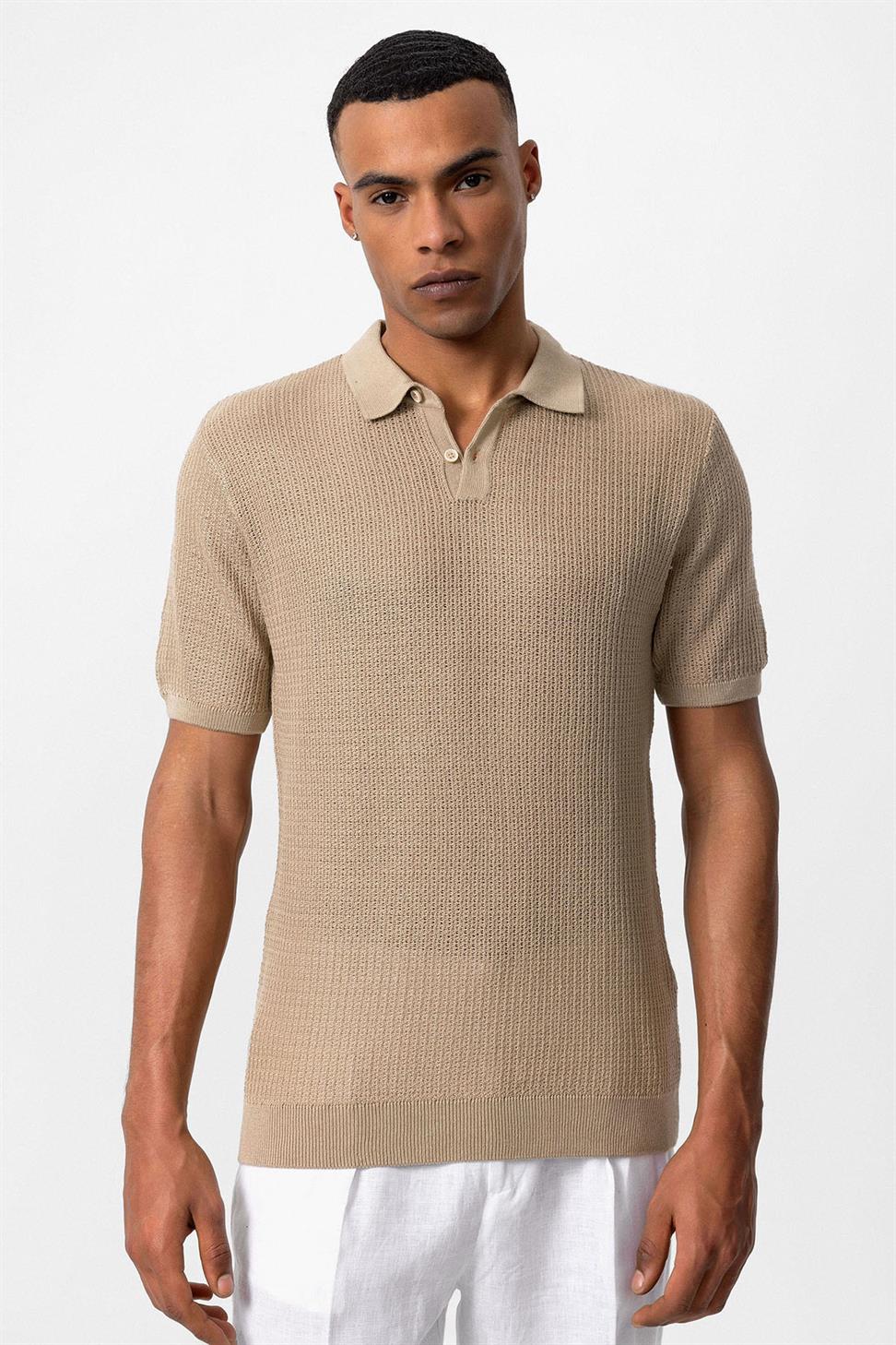 تي شيرت تريكو للرجال بياقة بولو