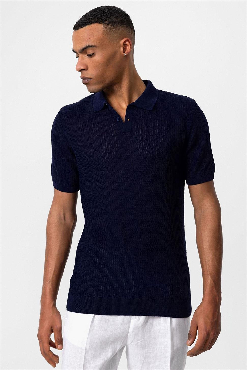 تي شيرت تريكو للرجال بياقة بولو