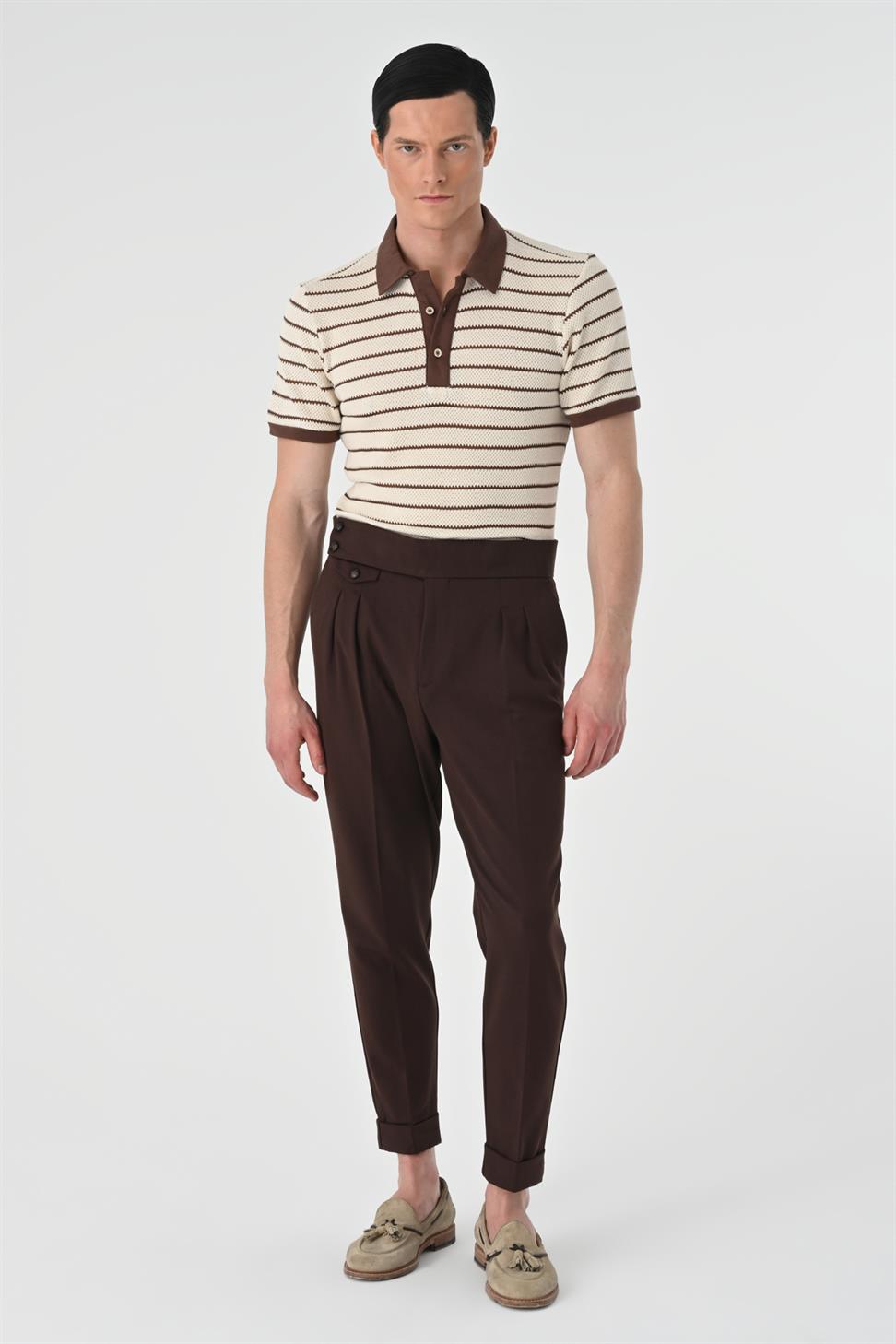 تي شيرت رجالي مخطط بياقة بولو