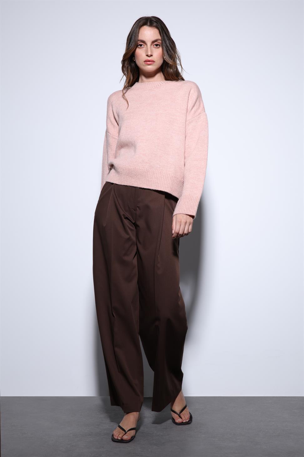 Antioch Pudra Yün Karışımlı Kadın Kazak