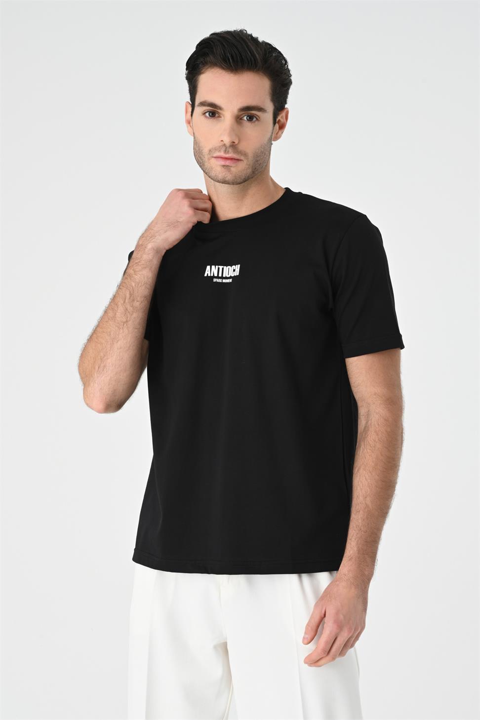 تي شيرت رجالي بطبعة أنطاكية بقصة عادية