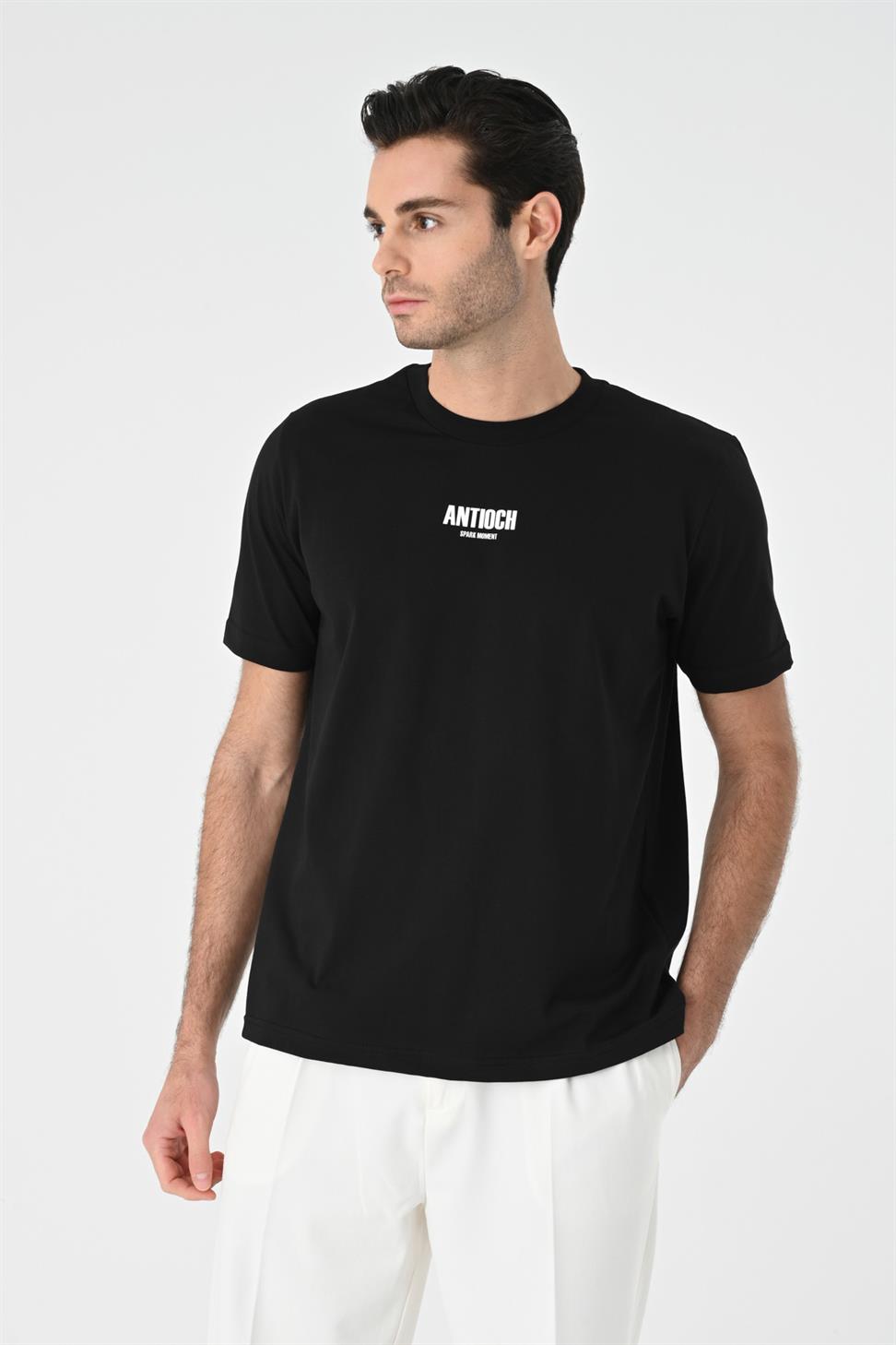 تي شيرت رجالي بطبعة أنطاكية بقصة عادية