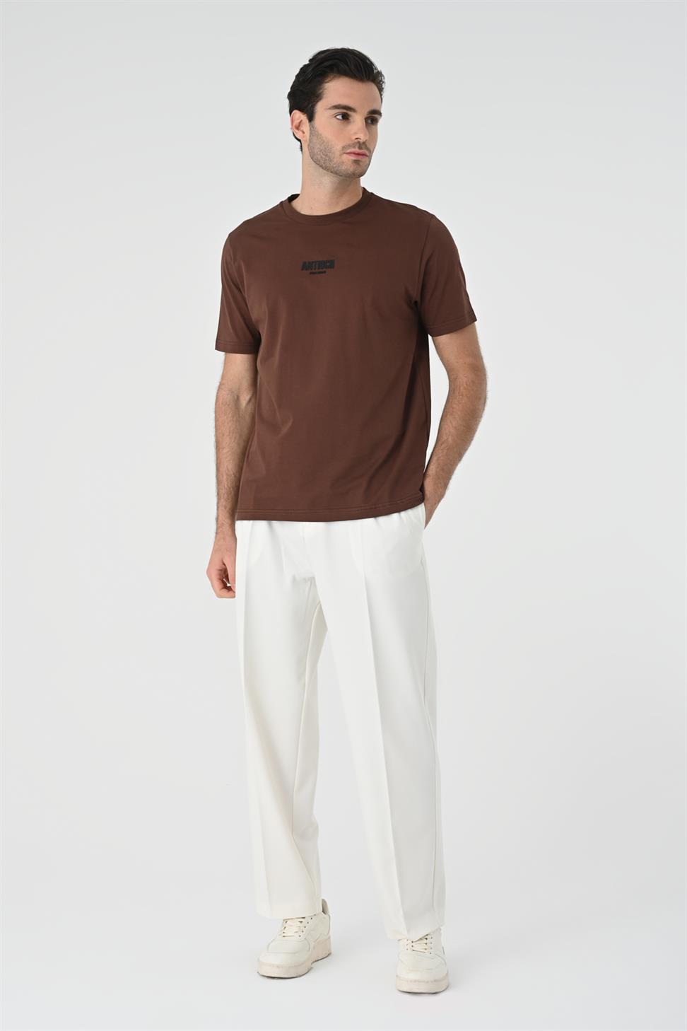 تي شيرت رجالي بطبعة أنطاكية بقصة عادية