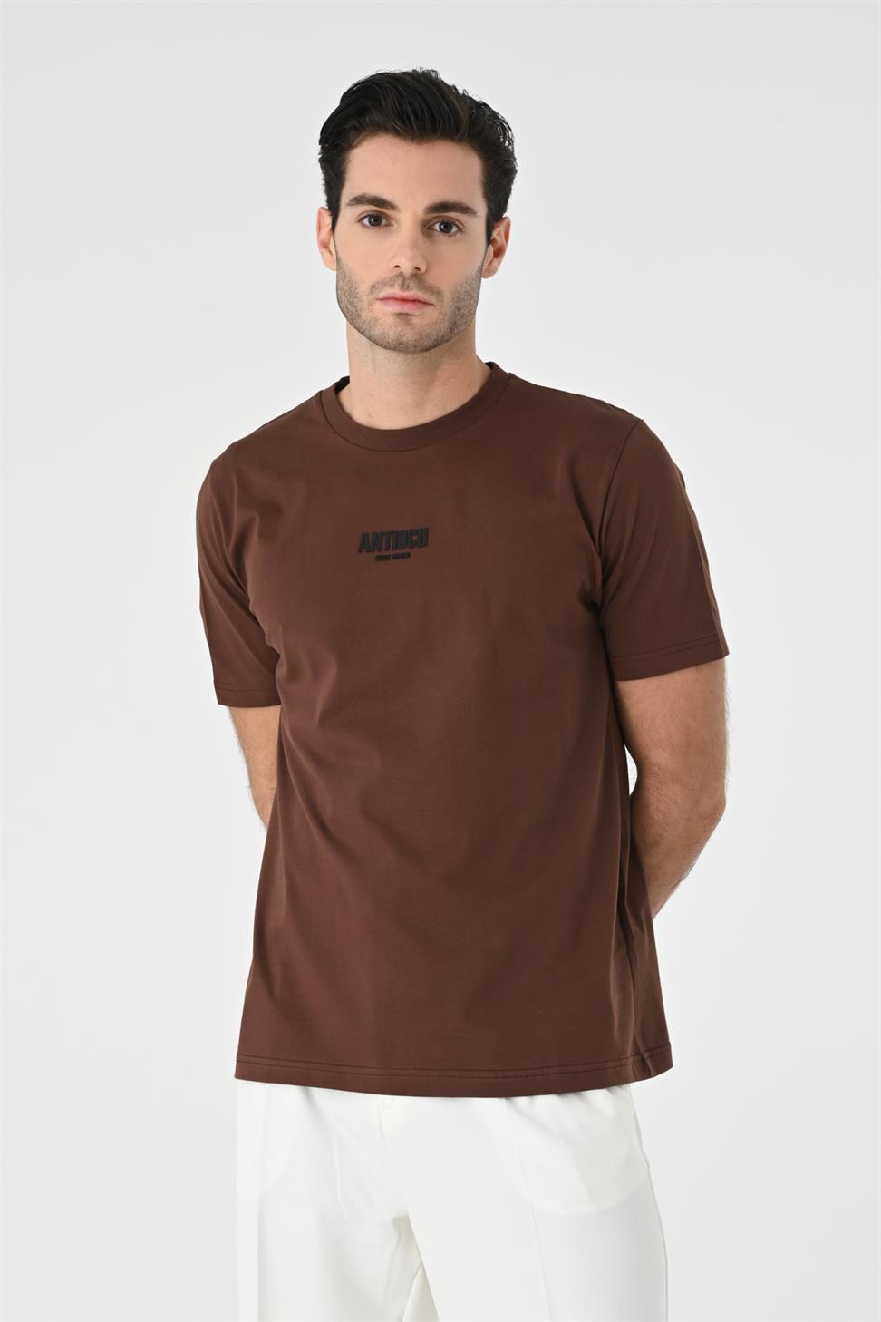 تي شيرت رجالي بطبعة أنطاكية بقصة عادية