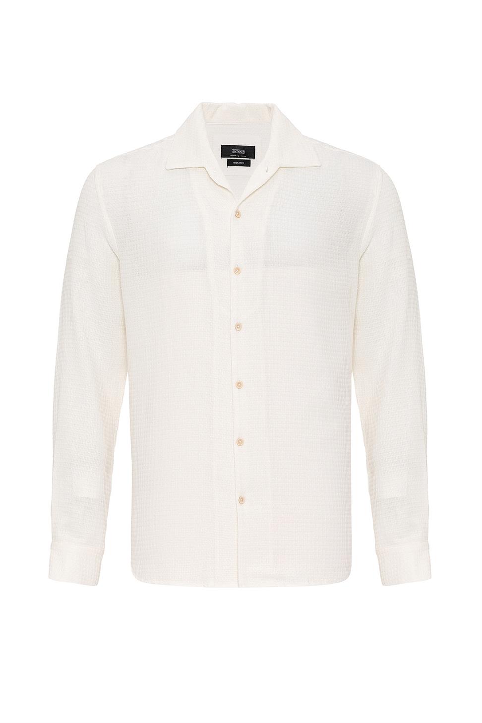 قميص رجالي منسوج بقصة عادية