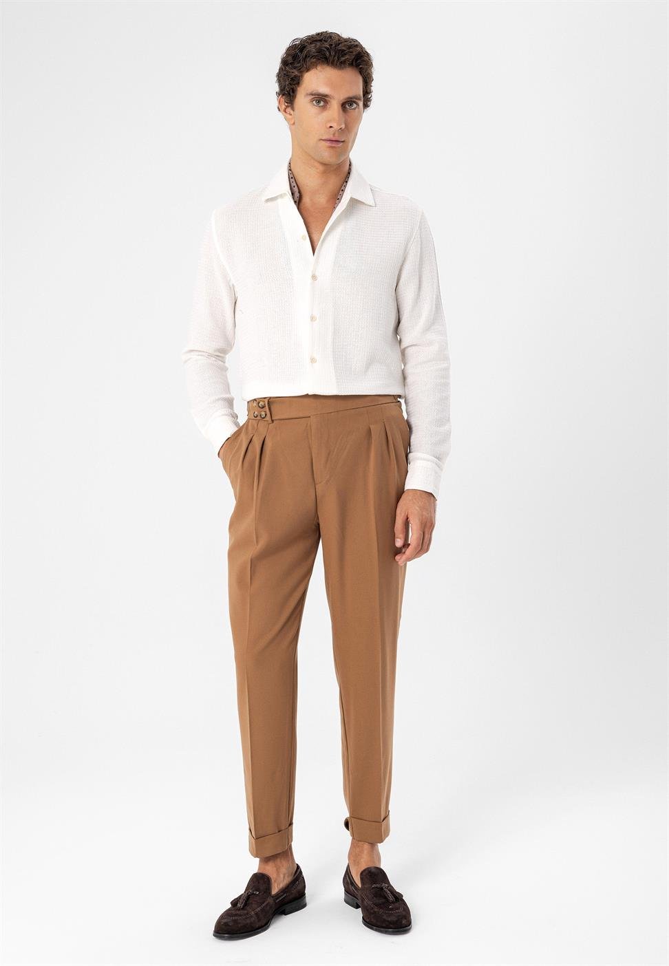 قميص رجالي منسوج بقصة عادية