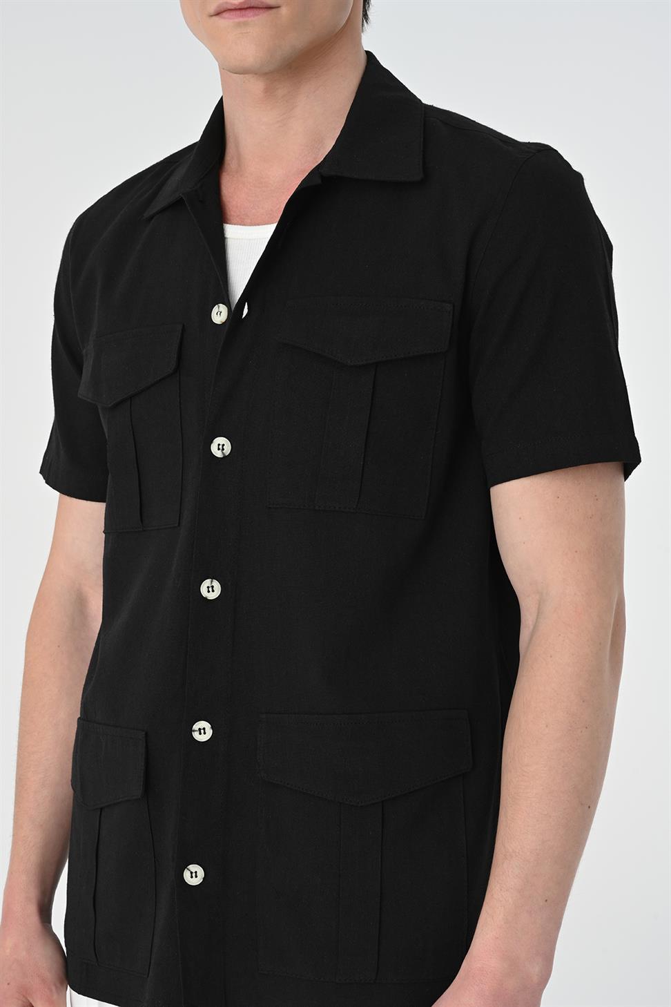 قميص سفاري للرجال بقصة عادية