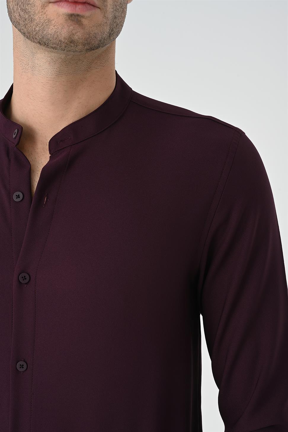 قميص رجالي ذو ياقة كلاسيكية بقصة عادية
