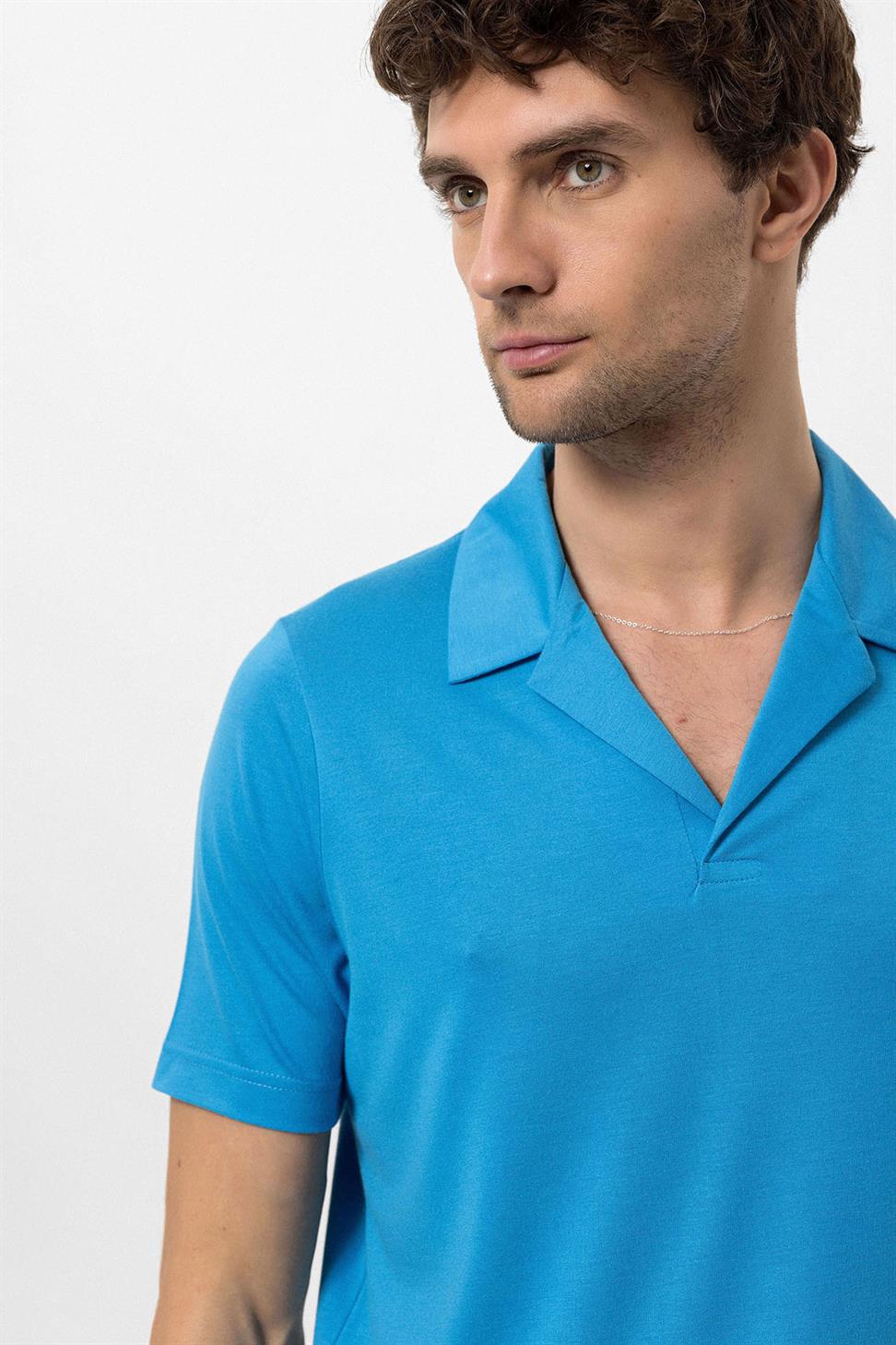 Antioch Saks Apaş Yaka Regular Fit Erkek T-Shirt