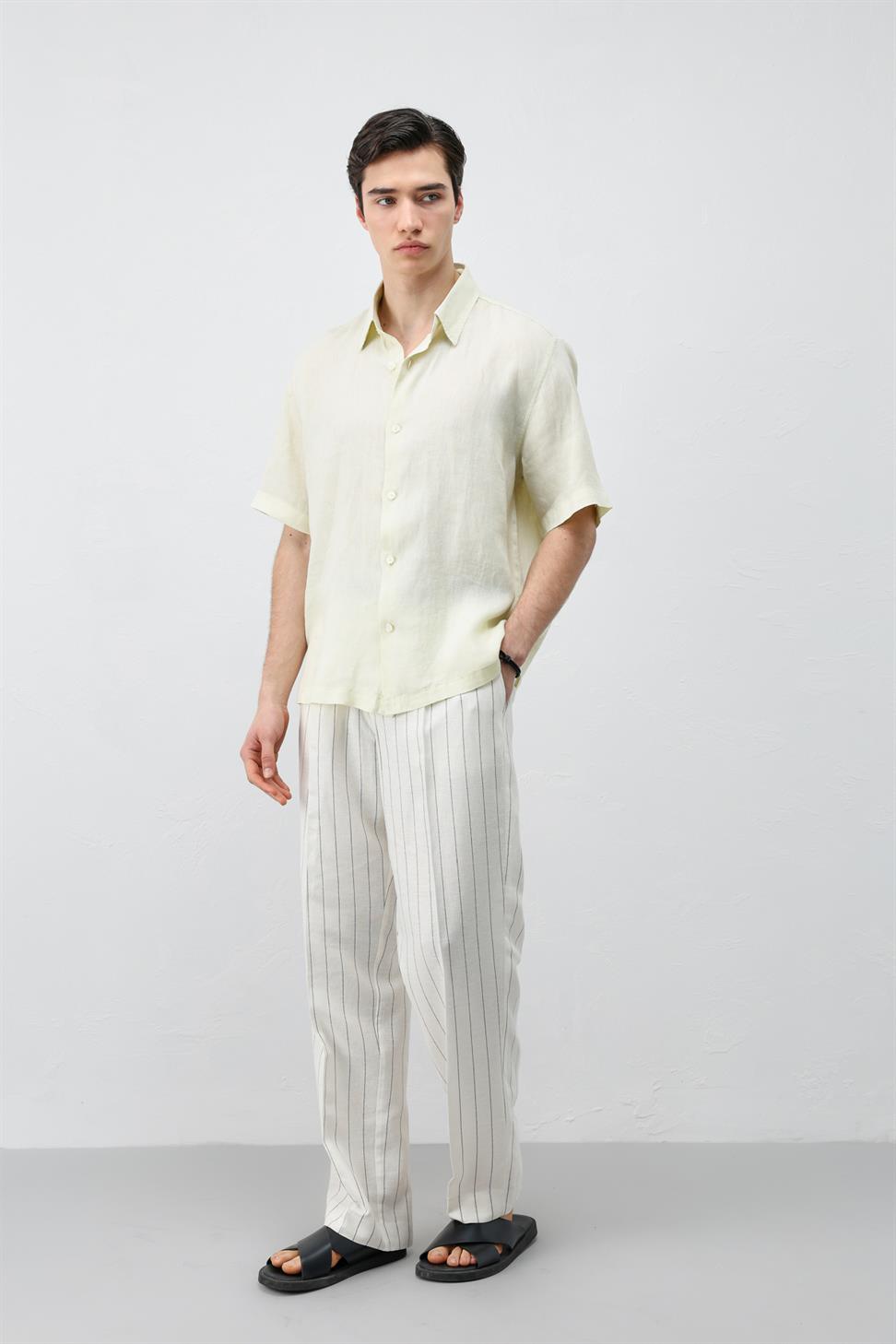 100% Linen Relaxed Mens Shirt