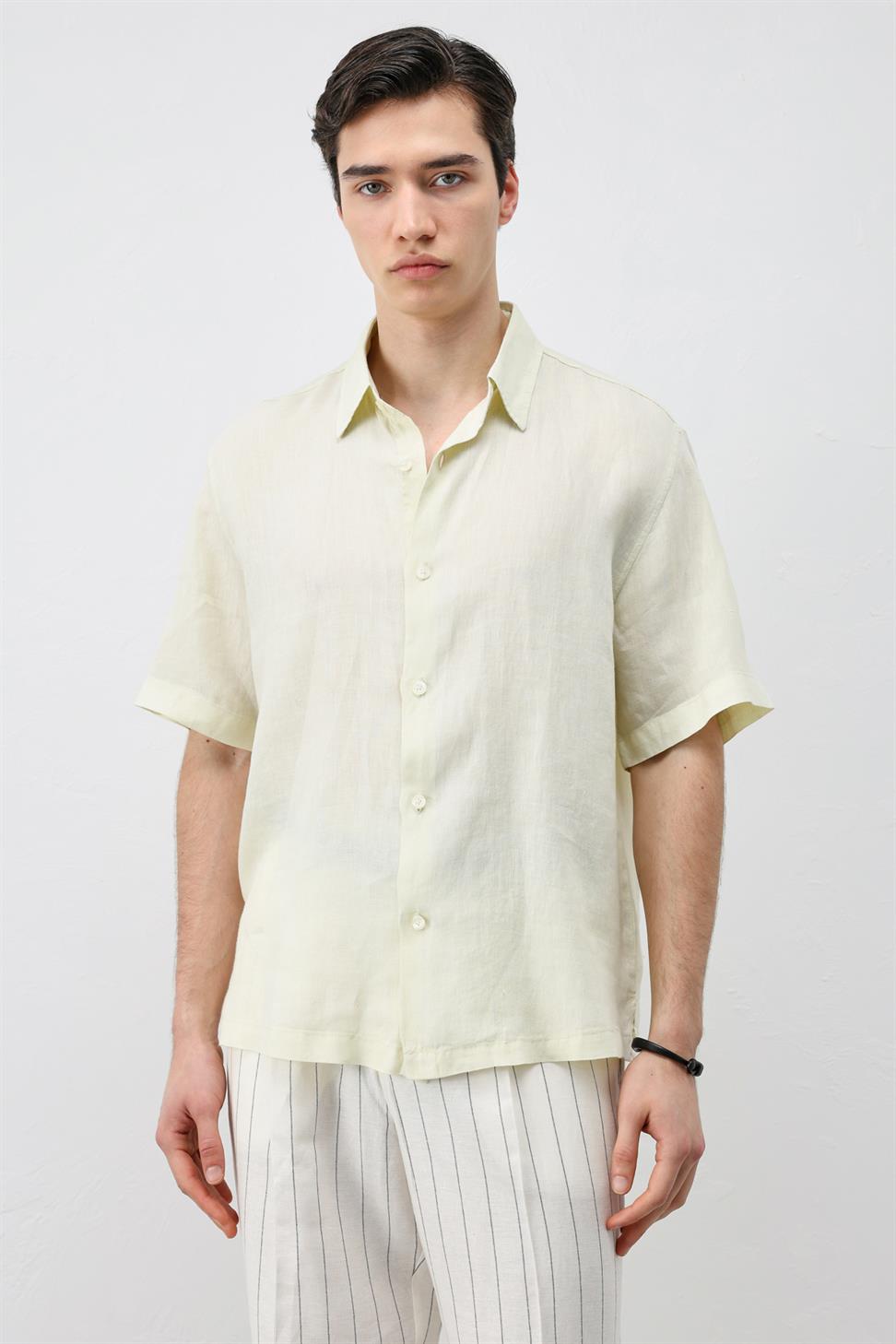 100% Linen Relaxed Mens Shirt