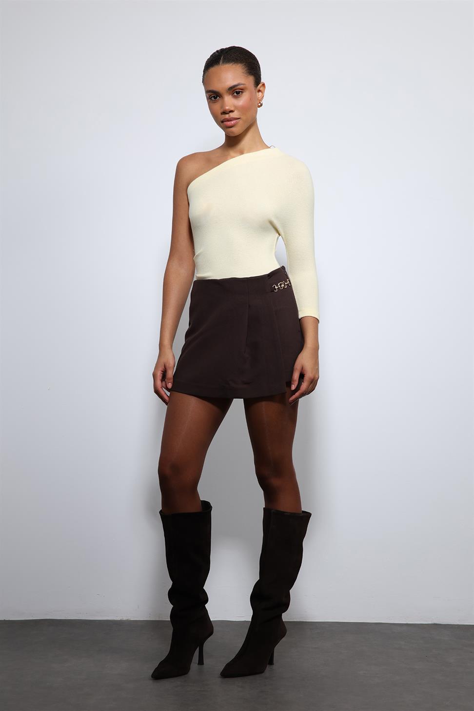 Antioch Sarı Asimetrik Yaka Top