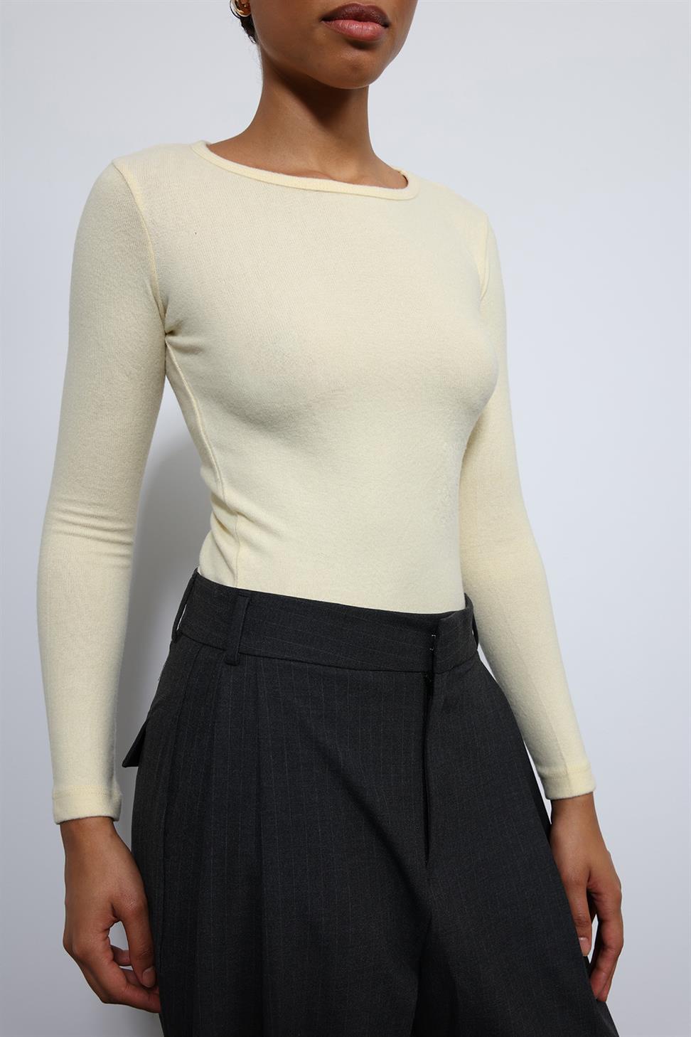 Antioch Sarı Basic Uzun Kollu T-Shirt