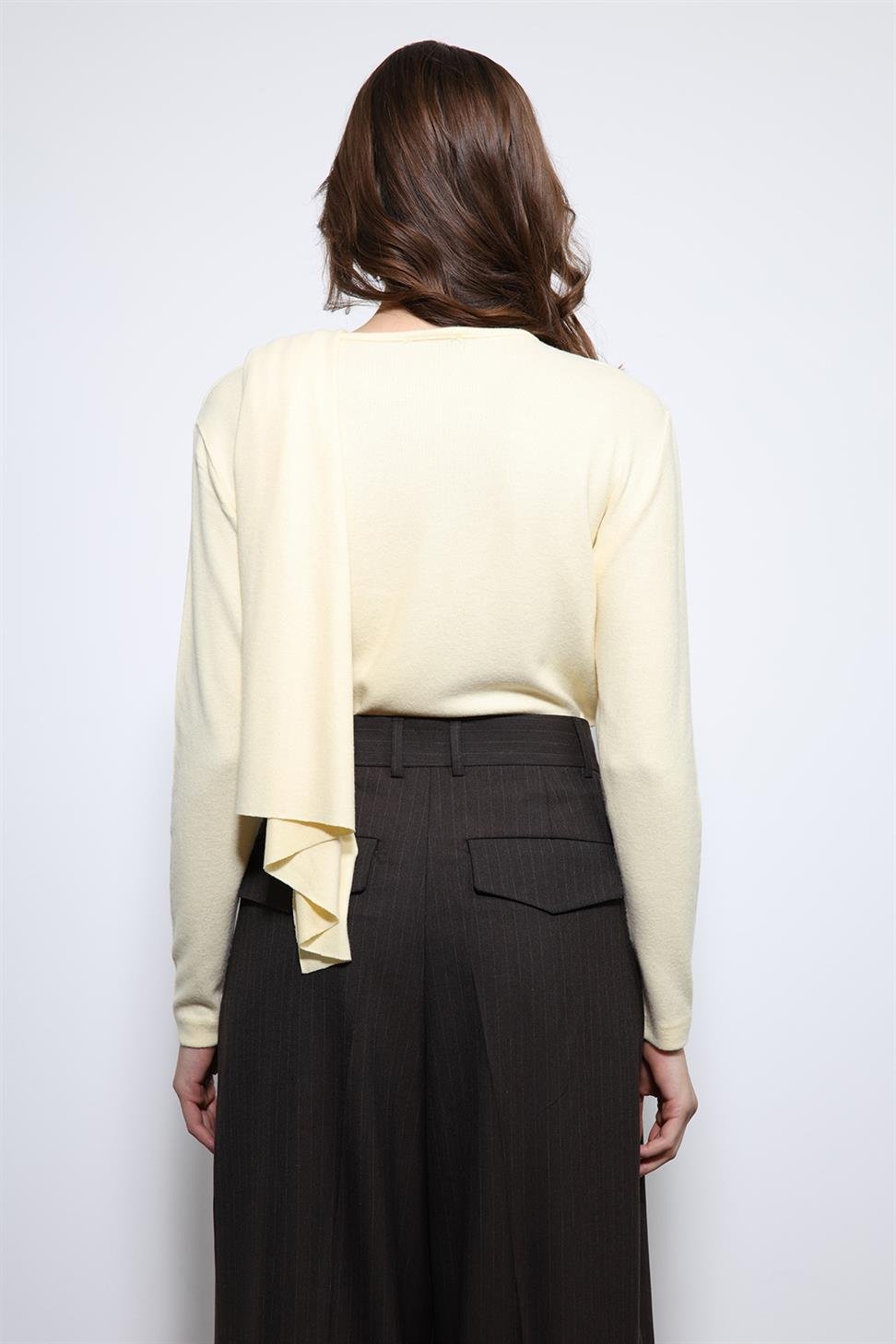 Antioch Sarı Drapeli Şal Detaylı Top