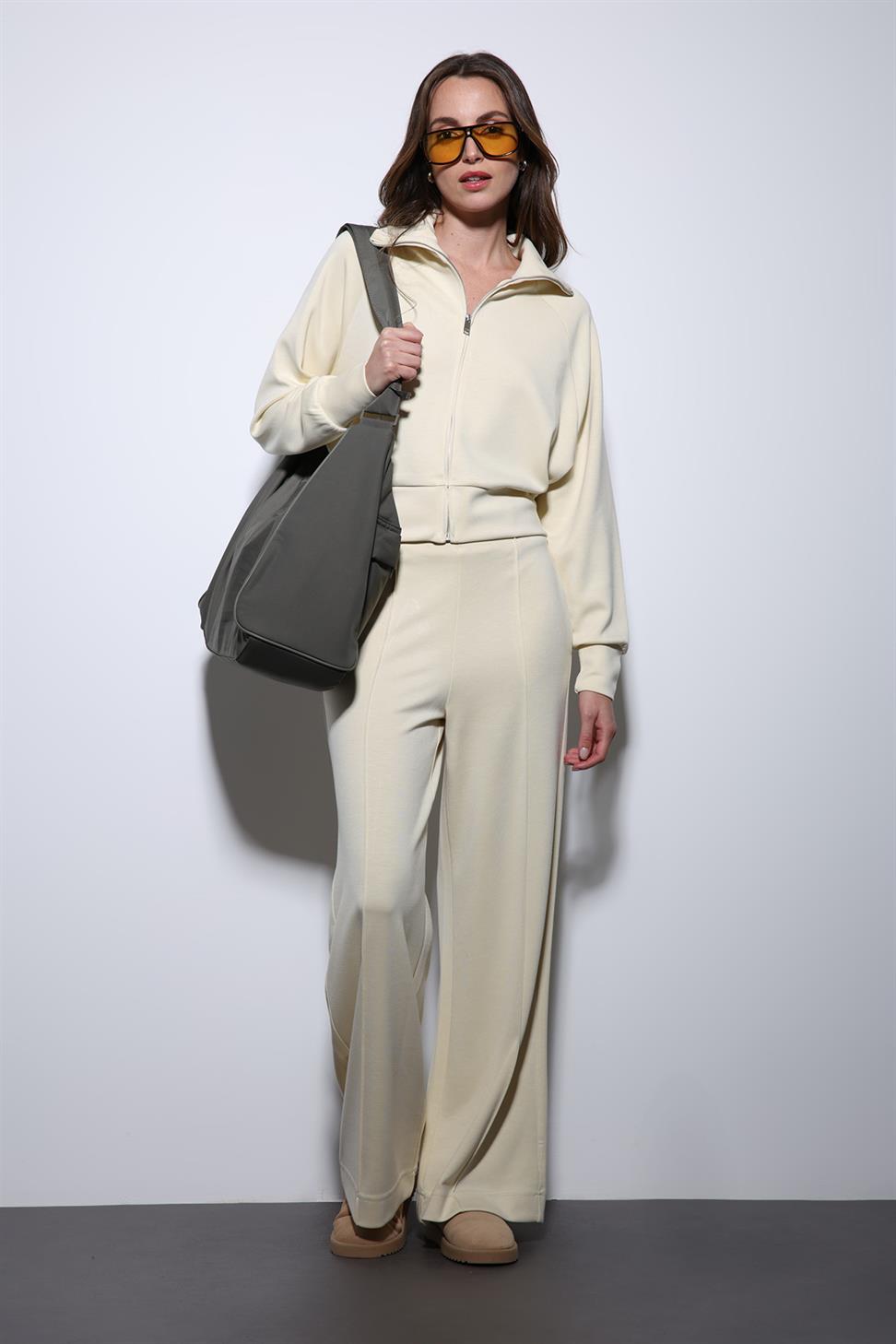 Antioch Sarı Fermuarlı Kadın Eşofman Takım