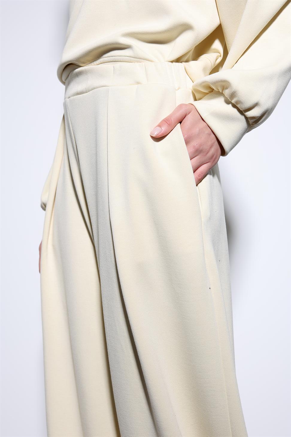 Antioch Sarı Geniş Paça Relaxed Kadın Takım