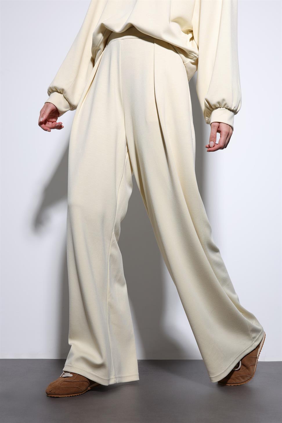 Antioch Sarı Geniş Paça Relaxed Kadın Takım