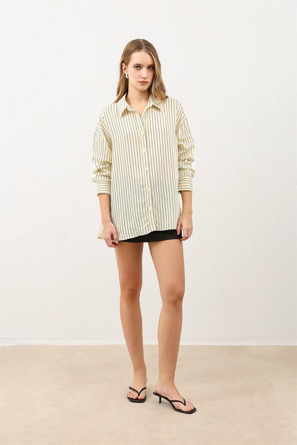 Oversized Striped Womens Shirt