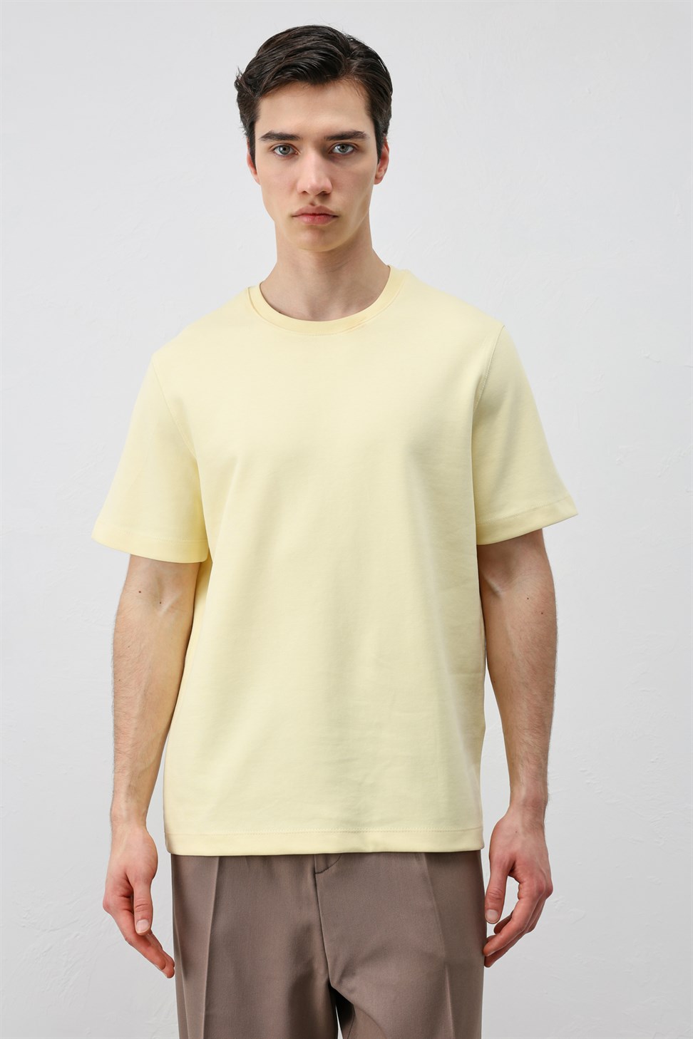 Antioch Sarı Regular Fit Basic Erkek T-Shirt