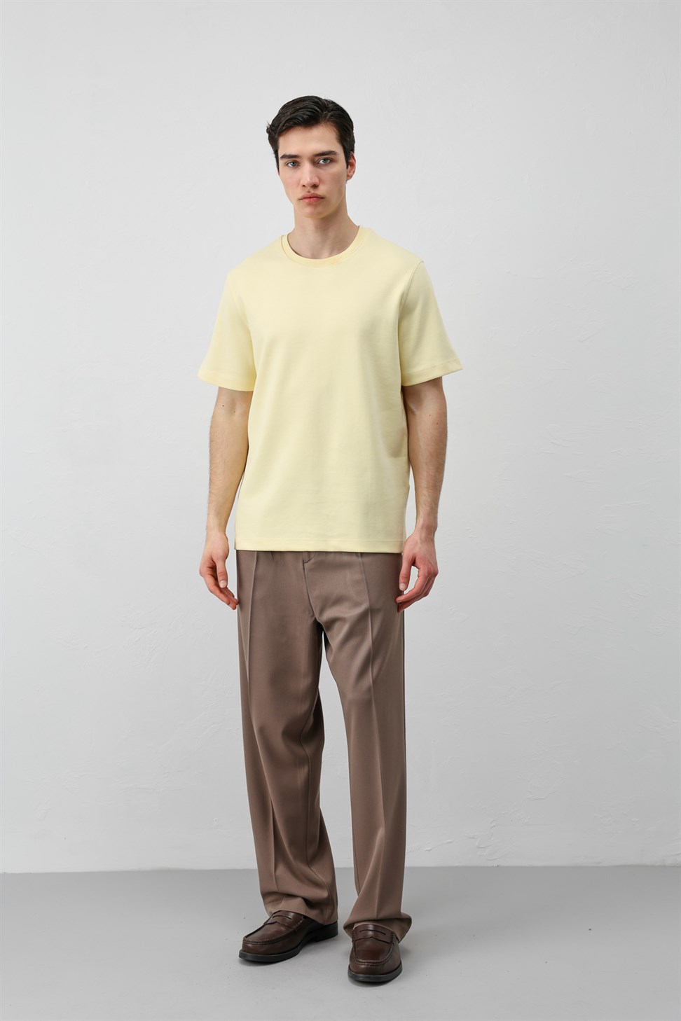Antioch Sarı Regular Fit Basic Erkek T-Shirt