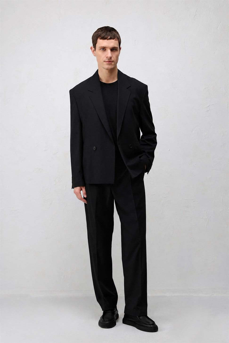 Antioch Siyah-1 Relaxed Fit Erkek Blazer Ceket