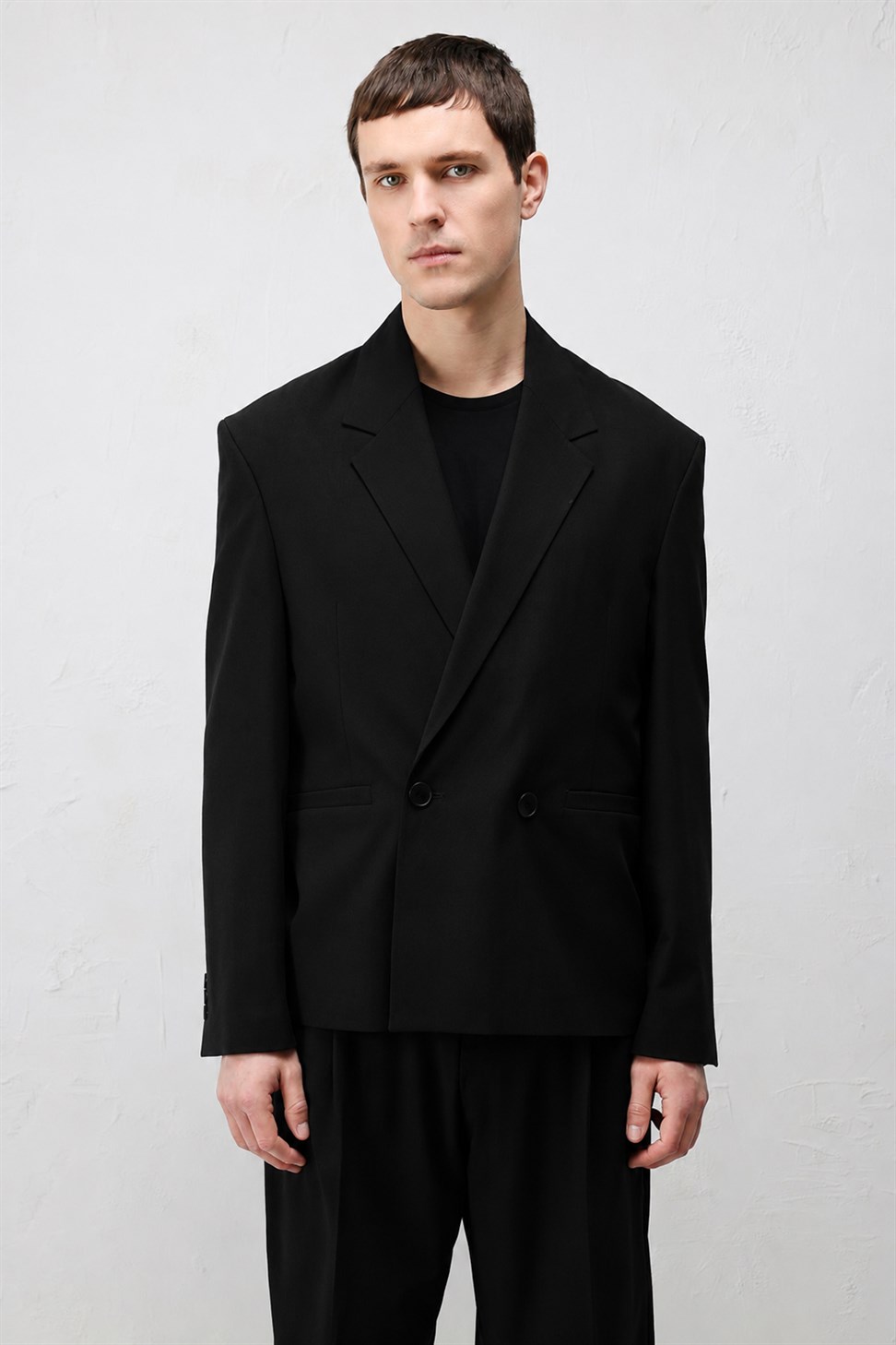 Antioch Siyah-1 Relaxed Fit Erkek Blazer Ceket