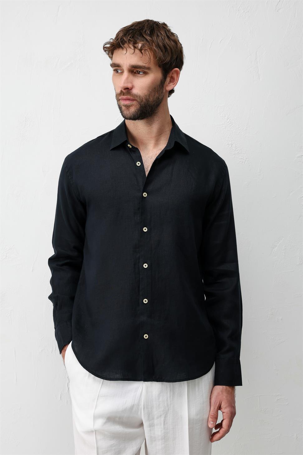 100% Linen Relax Fit Mens Shirt