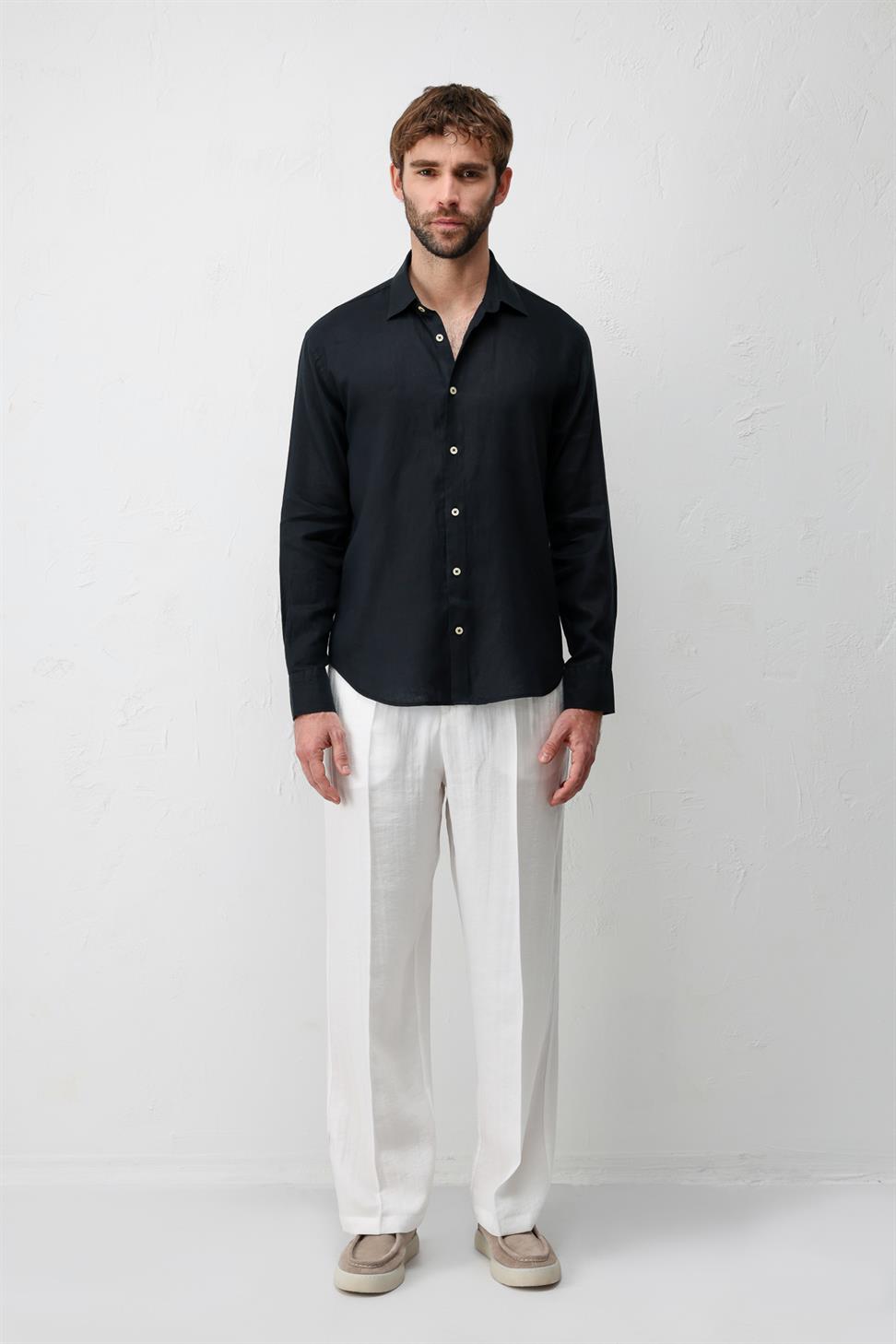 100% Linen Relax Fit Mens Shirt