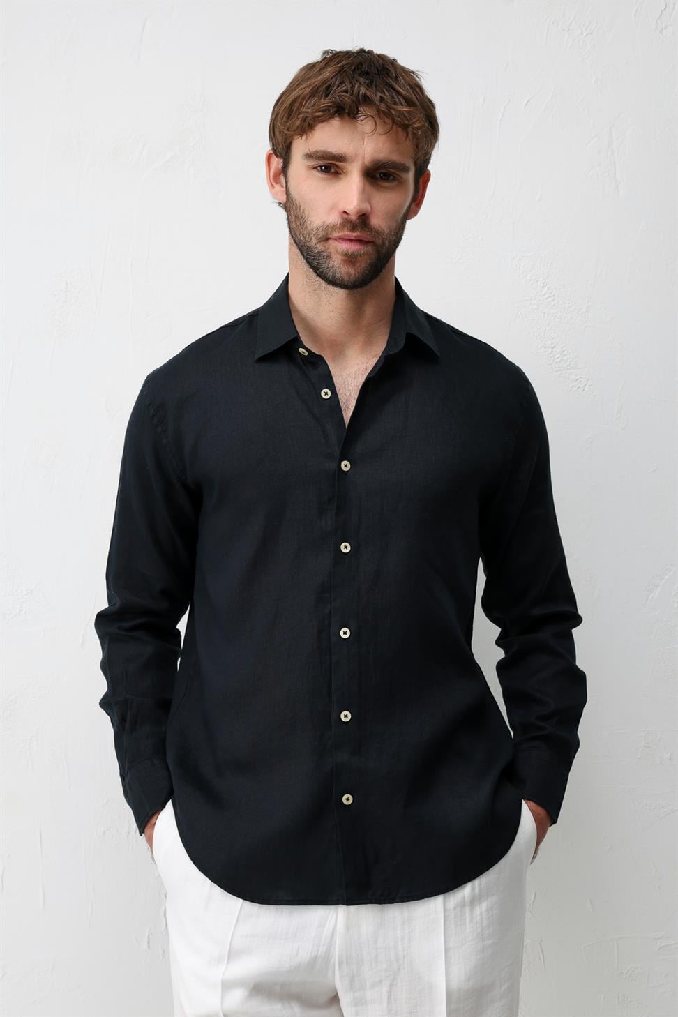 100% Linen Relax Fit Mens Shirt