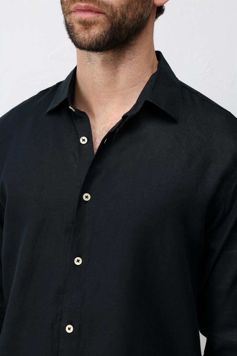 100% Linen Relax Fit Mens Shirt