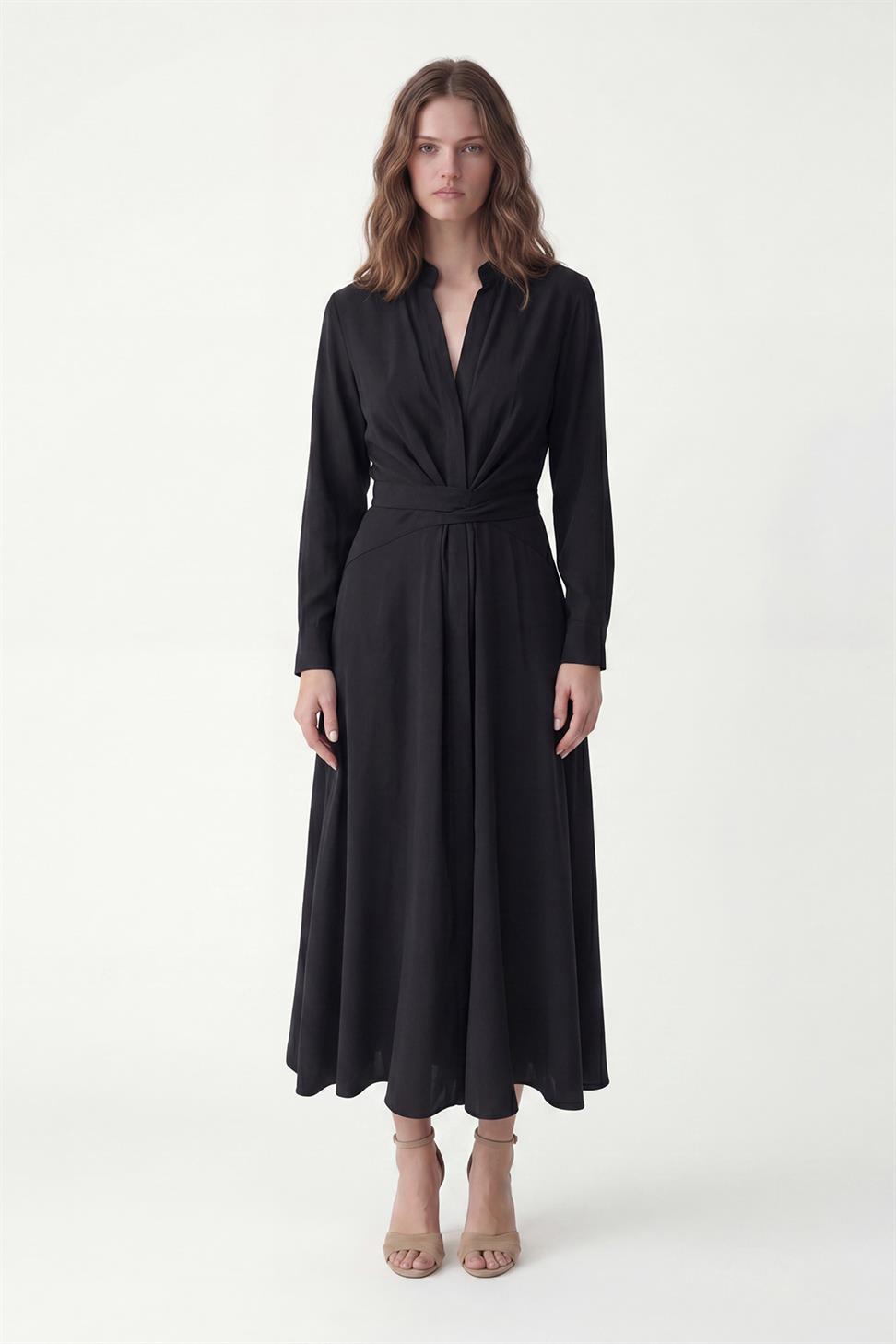 فستان نسائي بحزام من 100% ليوسيل