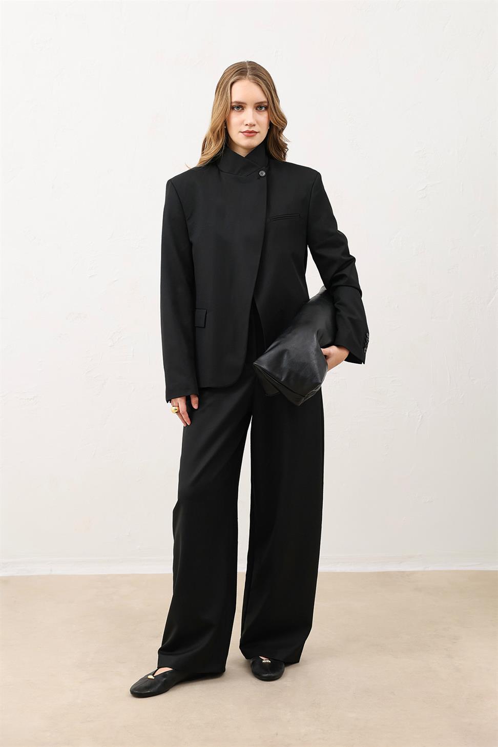 Womens Stand Collar Blazer Jacket