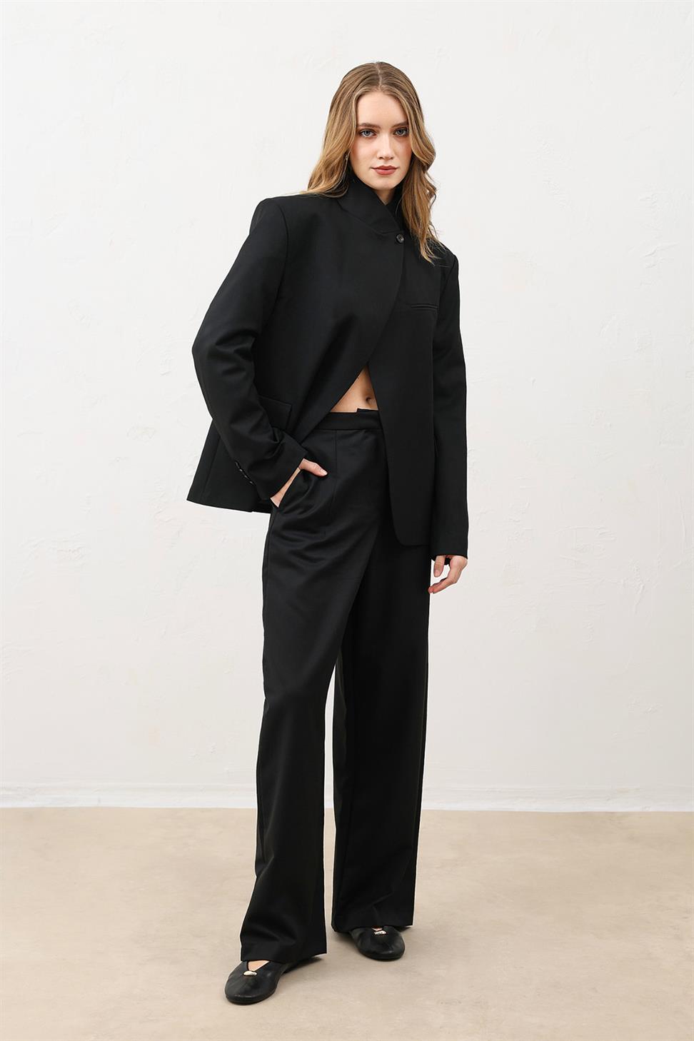 Womens Stand Collar Blazer Jacket