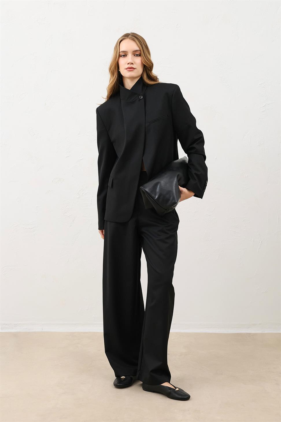 Womens Stand Collar Blazer Jacket